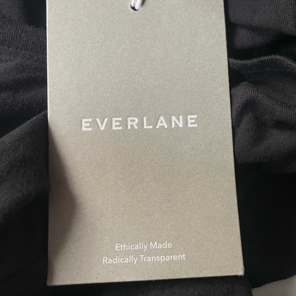 Everlane The Organic Cotton Long-Sleeve Crew Tee Black Size Small - Picture 5 of 7